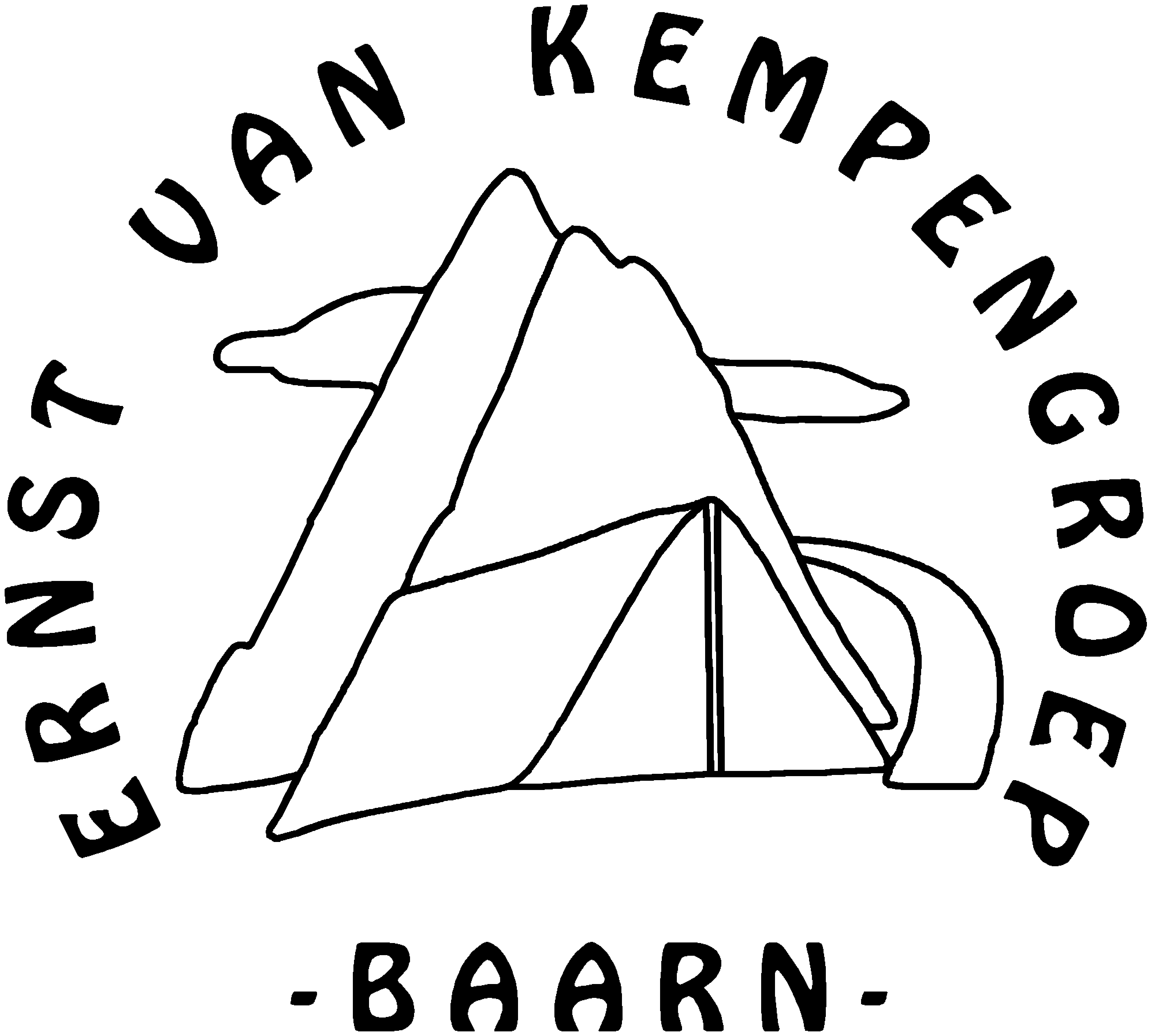 Logo van de vereniging. Gekenmerkt door het woord Logo Ipsum, 2 driehoeken en een lijn.